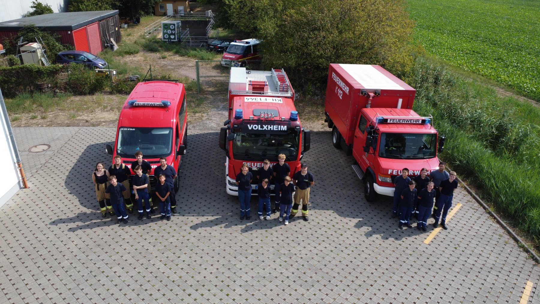 Mitglieder der Jugendfeuerwehr Volxheim bei der Übung